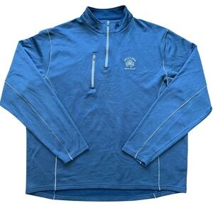 Peter Millar Warmth 1/4 Zip Pullover Mens XXL Blue 2017 US Open Erin Hills